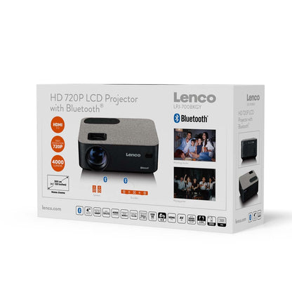 Lenco HD 720P LCD Projector with Bluetooth Grey