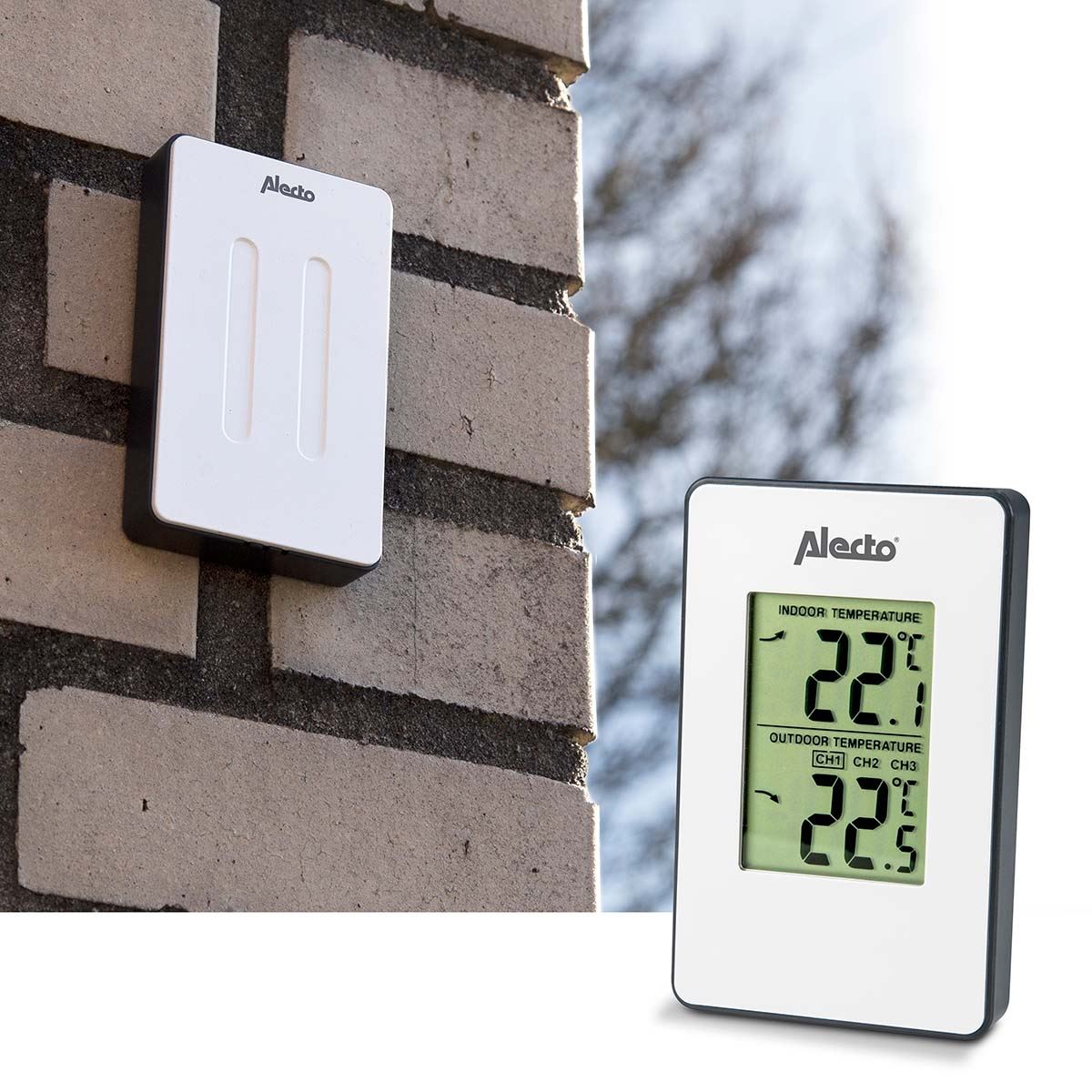 Alecto WS-1050 | Weather Station with Wireless Outdoor Sensor | White