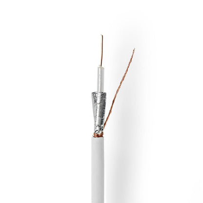 Nedis Coax Cable On Reel | RG59U | 75 Ohm | Double Shielded | ECA | 100.0 m | Coax | PVC | White | Reel