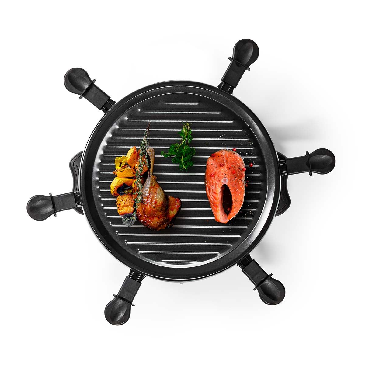 MELISSA Gourmet / Raclette | Grill | 6 Persons | Spatula | Non stick coating | Round