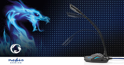 Nedis Streaming & Gaming Microphone | Used for: Desktop / Notebook | USB | Connection output: 1x 3.5 mm Audio Out | On/Off switch | Headphone output