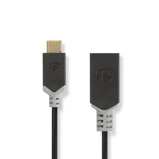 Nedis USB-C™ Adapter | USB 3.2 Gen 1 | USB-C™ Male | USB-A Female | 5 Gbps | 0.15 m | Round | Nickel Plated | PVC | Anthracite | Box