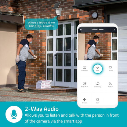 Nedis SmartLife Outdoor Camera | 4G | Full HD 1080p | Pan tilt | IP65 | Cloud Storage (optional) / microSD (not included) | 5 V DC | With motion sensor | Night vision | White