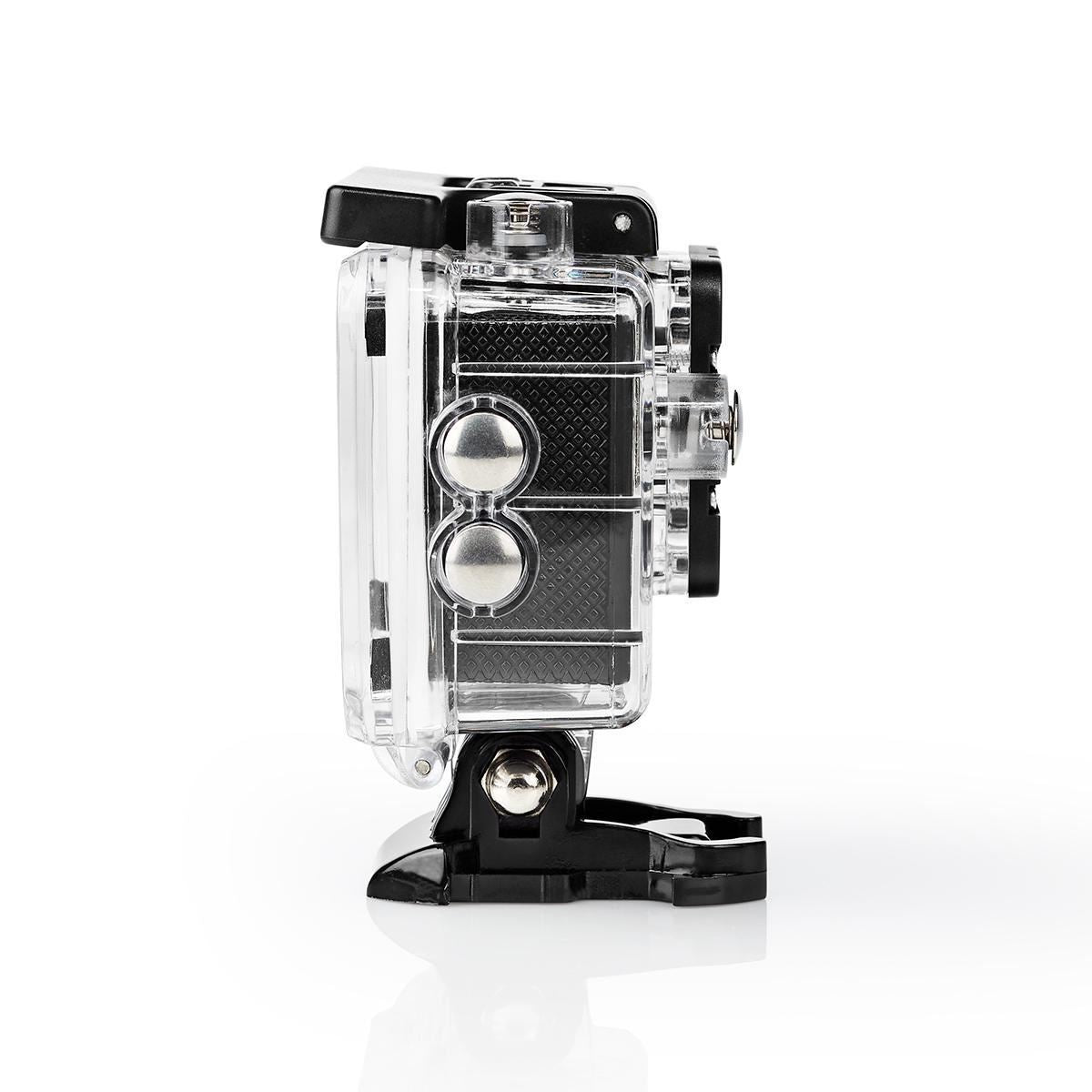 Nedis Action Cam | 1 Screen | 1080p@30fps | 12 MPixel | Waterproof up to: 30.0 m | 90 min | Wi-Fi | App available for: Android™ / IOS | Mounts included | Black