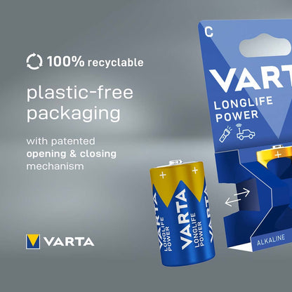 Varta Alkaline Battery C 1.5 V High Energy 2-Blister