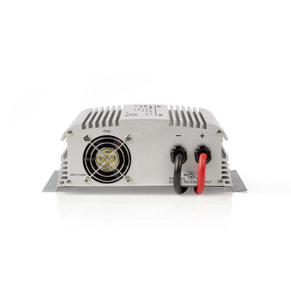 Nedis Power Inverter Modified Sine Wave | Input voltage: 24 V DC | Device power output connection(s): Type F (CEE 7/3) | 230 V AC 50 Hz | 1000 W | Peak power output: 2400 W | Battery Clamps | Silver