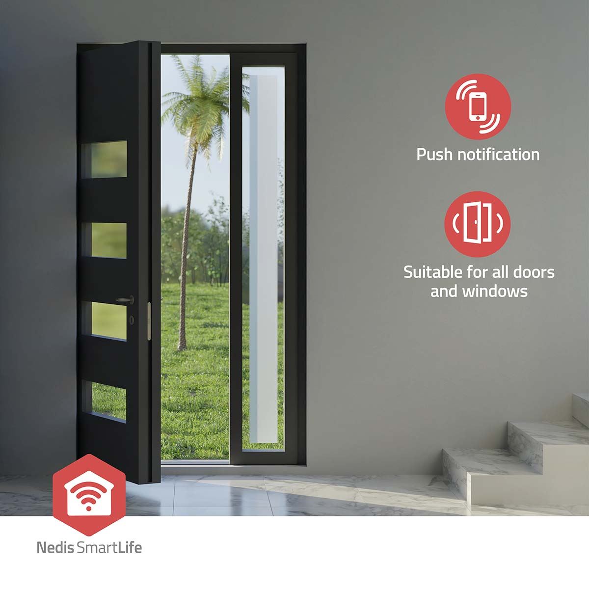 Nedis SmartLife Door Window Sensor | Zigbee 3.0 | Battery Powered | Android™ / IOS | White