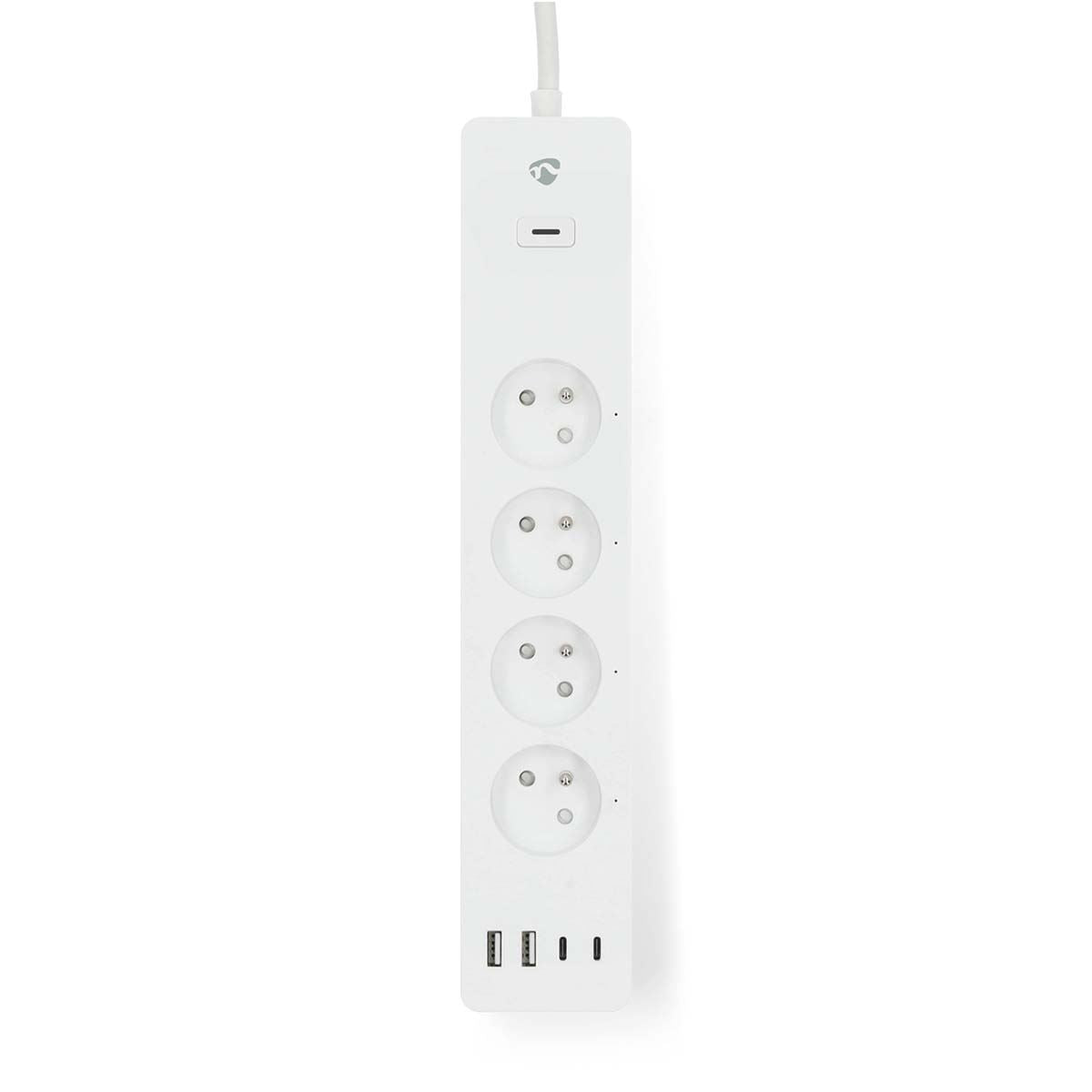 Nedis SmartLife Power Strip | Wi-Fi | 2x USB-A / 2x USB-C™ / 4x plug with earth contact (CEE 7/5) | 16 A | 3680 W | 2.00 m | 0 - 55 °C | Android™ / IOS | White