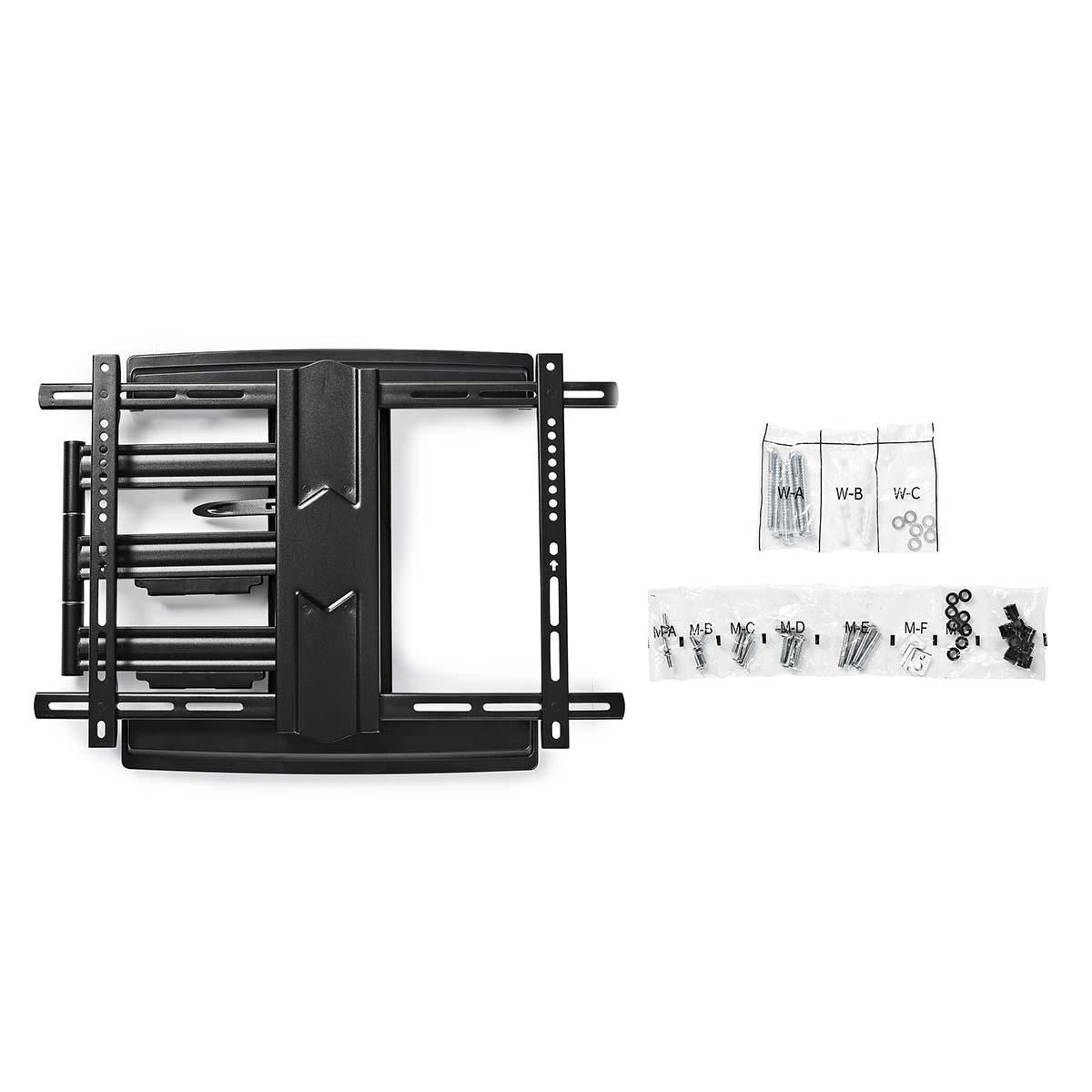 Nedis Full Motion TV Wall Mount | 37 - 80 " | Maximum supported screen weight: 50 kg | Tiltable | Rotatable | Minimum wall distance: 70 mm | Maximum wall distance: 650 mm | 3 Pivot point(s) | Steel | Black