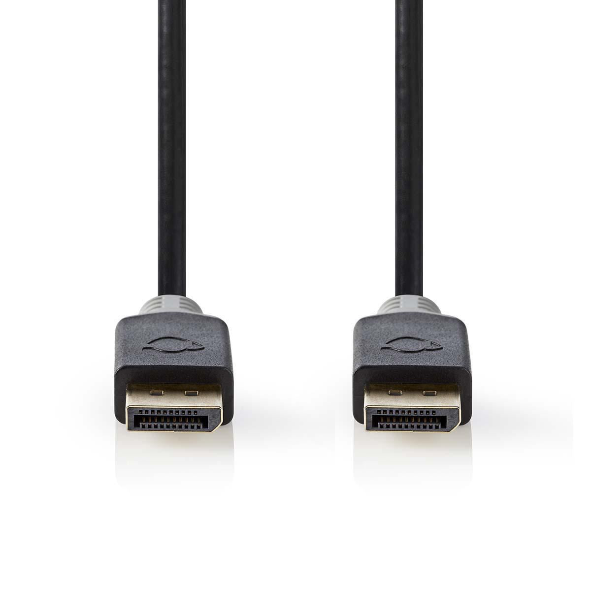 Nedis DisplayPort Cable | DisplayPort Male | DisplayPort Male | 4K@60Hz | Gold Plated | 2.00 m | Round | PVC | Anthracite / Grey | Box