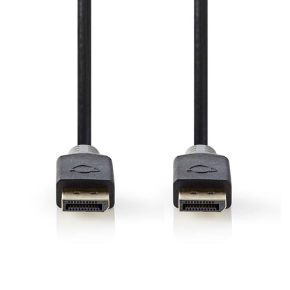 Nedis DisplayPort Cable | DisplayPort Male | DisplayPort Male | 4K@60Hz | Gold Plated | 2.00 m | Round | PVC | Anthracite / Grey | Box