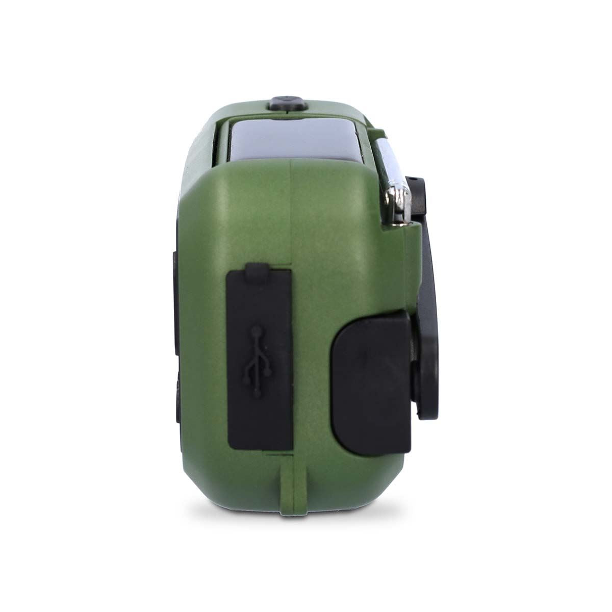 Nedis Emergency Radio | Portable Design | DAB+ / FM | Battery Powered / Hand Crank / Solar Powered / USB Powered | Alarm clock | Black / Green