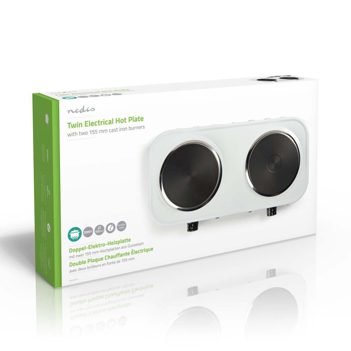 Nedis Electric Cooking Plates | Cooking zones: 2 | 2000 W | Overheating protection | White