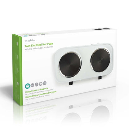 Nedis Electric Cooking Plates | Cooking zones: 2 | 2000 W | Overheating protection | White