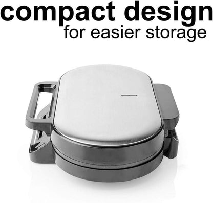 MESLISSA Waffle Maker | 2 x 5 Heart shaped waffles | 12 cm | 1200 W | Automatic temperature control | Metal / Plastic