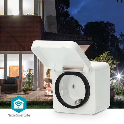 Nedis SmartLife Smart Plug | Wi-Fi | IP44 | 3680 W | Plug with earth contact | -25 - 55 °C | Android™ / IOS | Grey / White | 1 pcs