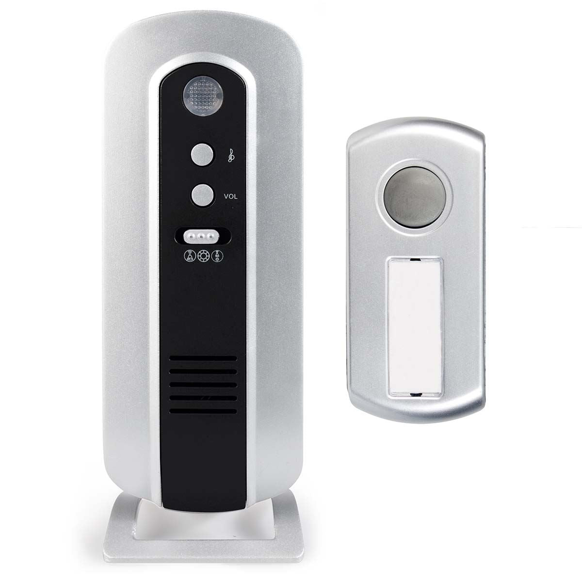 Alecto Wireless Battery Powered Doorbell | 36 Tones | Black / Silver