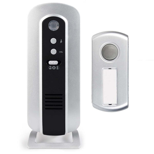 Alecto Wireless Battery Powered Doorbell | 36 Tones | Black / Silver