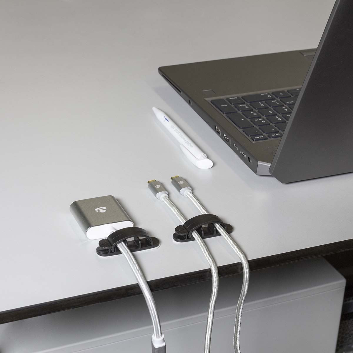 Nedis CMGC22033BK | Cable Management | Cable Clip | Locked | 3 pcs | Number of slots: 3 Slots | Maximum cable thickness: 7.5 mm | Polypropylene | Black