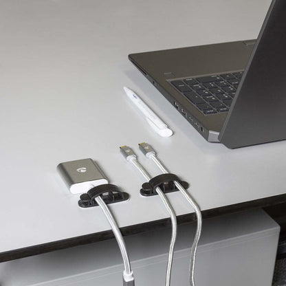 Nedis CMGC22033BK | Cable Management | Cable Clip | Locked | 3 pcs | Number of slots: 3 Slots | Maximum cable thickness: 7.5 mm | Polypropylene | Black