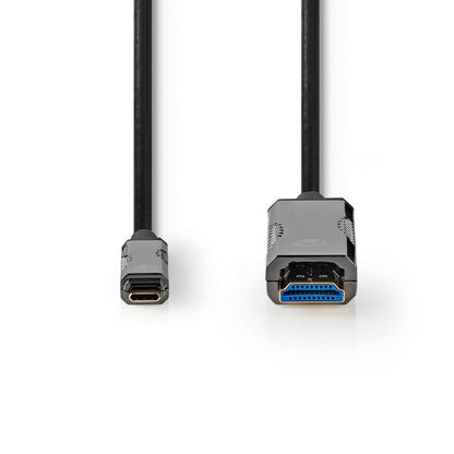 Nedis Active Optical USB Cable | USB-C™ Male | HDMI™ Connector | 18 Gbps | 5.00 m | Round | PVC | Black | Gift Box