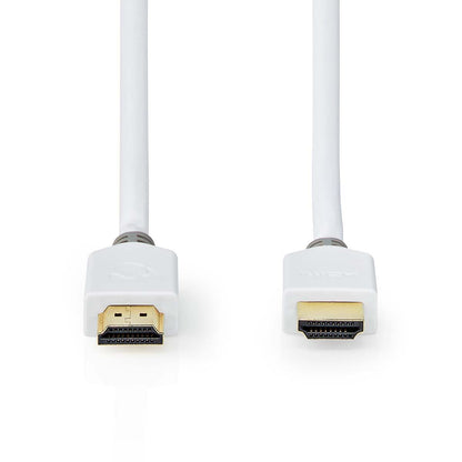 Nedis High Speed HDMI™ Cable with Ethernet | HDMI™ Connector | HDMI™ Connector | 4K@60Hz | ARC | 18 Gbps | 5.00 m | Round | PVC | White | Box