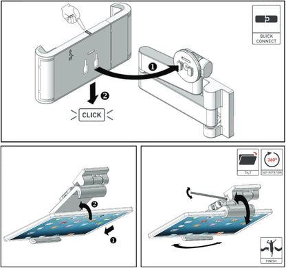 Nedis Tablet Mount | 7 - 12 " | Full Motion | Application: Wall