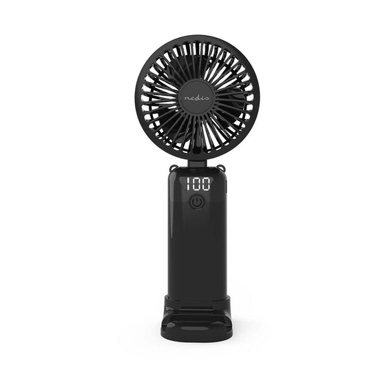 Nedis FNHH3BOX2 | Hand Fan | 90 mm | 6-Speed Settings | 6 Units including Display | Black