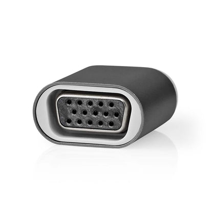 Nedis USB-C™ Adapter | USB 3.2 Gen 1 | USB-C™ Male | VGA Female | Full HD 1080p | Round | Nickel Plated | Black / Grey | Envelope