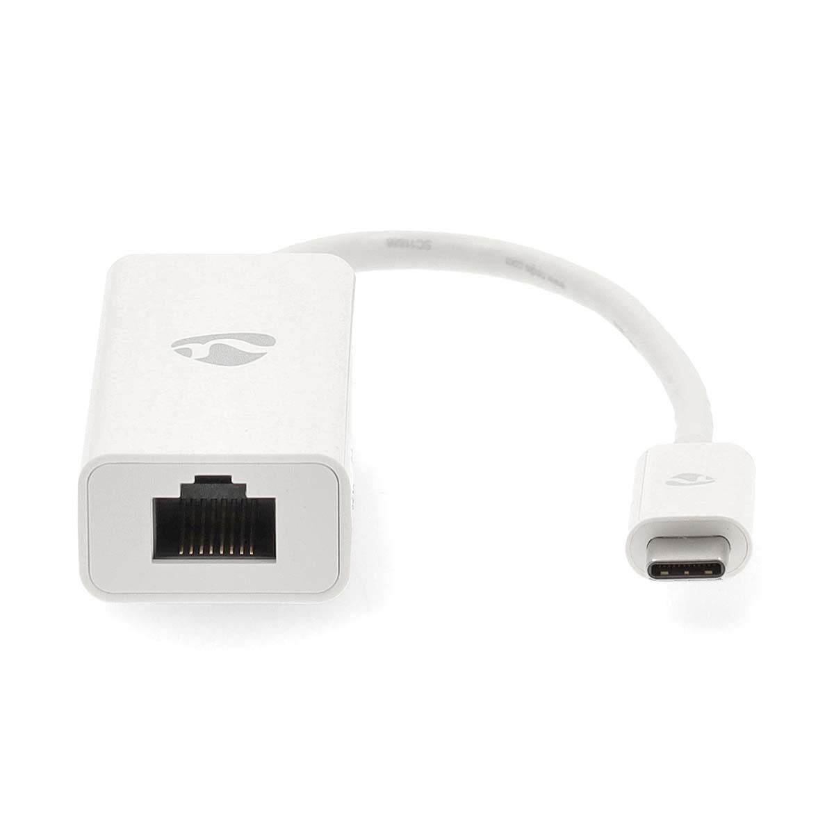 Nedis USB Network Adapter | USB 3.2 Gen 1 | 1000 Mbps | USB-C™ Male | RJ45 Female | 0.20 m | Round | Nickel Plated | Tinned Copper | White | Box 17.081.195