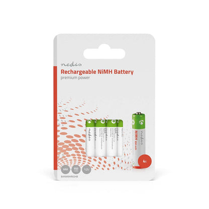 Nedis Rechargeable NiMH Battery AAA | 1.2 V DC | 950 mAh | Precharged | 4-Pack