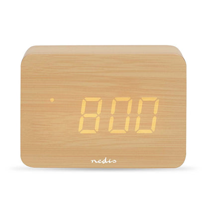 Nedis Digital Desk Alarm Clock | LED | Backlight | Snooze function | Date display | Indoor temperature | Wood