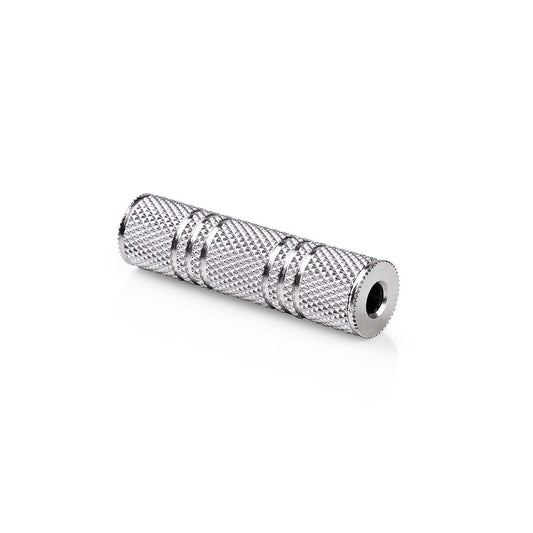 Nedis CAGB22950ME | Stereo Audio Adapter | 3.5 mm Female | 3.5 mm Female | Nickel Plated | Straight | Metal | Silver | 1 pcs | Box