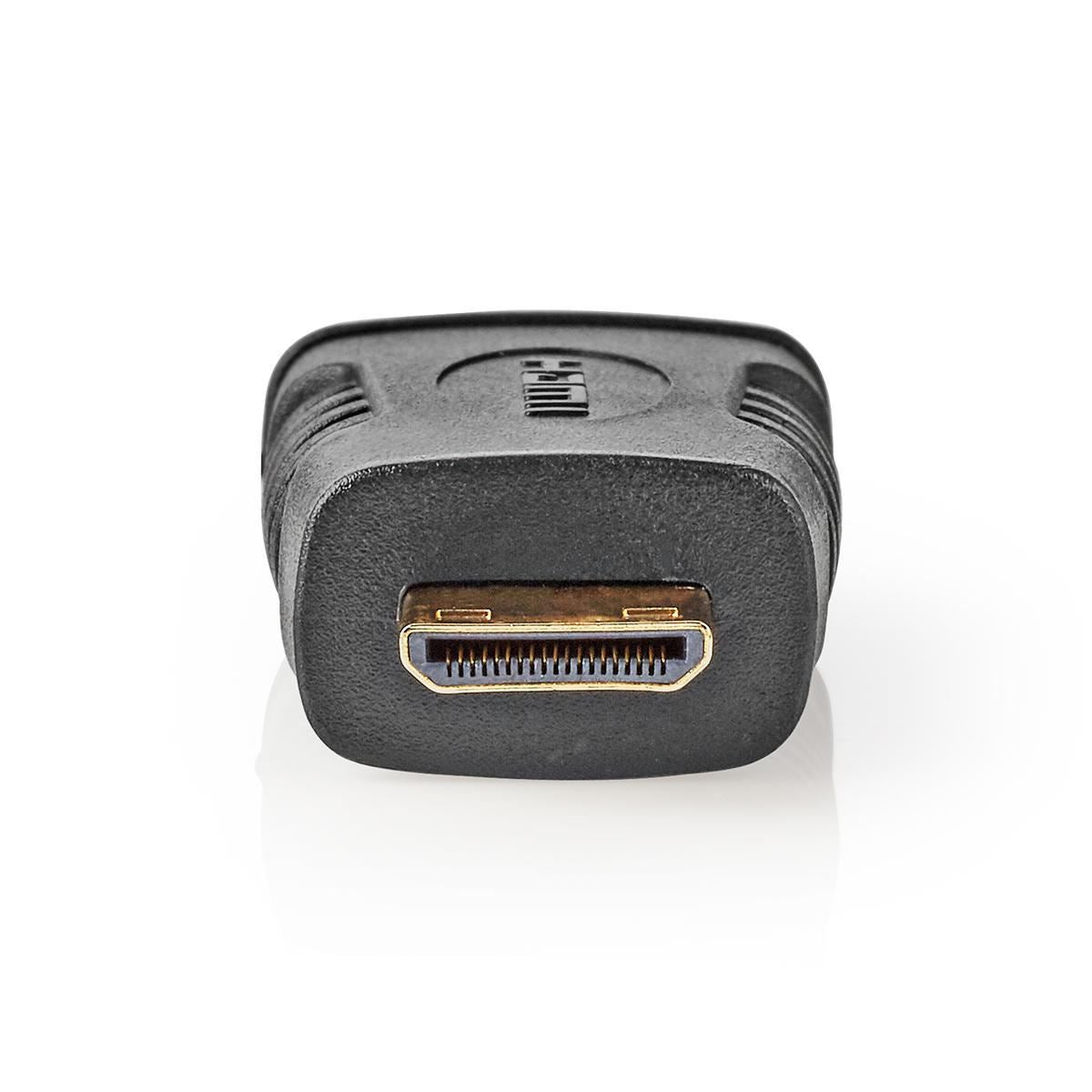 Nedis HDMI™ Adapter | HDMI™ Mini Connector | HDMI™ Output | Gold Plated | Straight | ABS | Black | 1 pcs | Blister