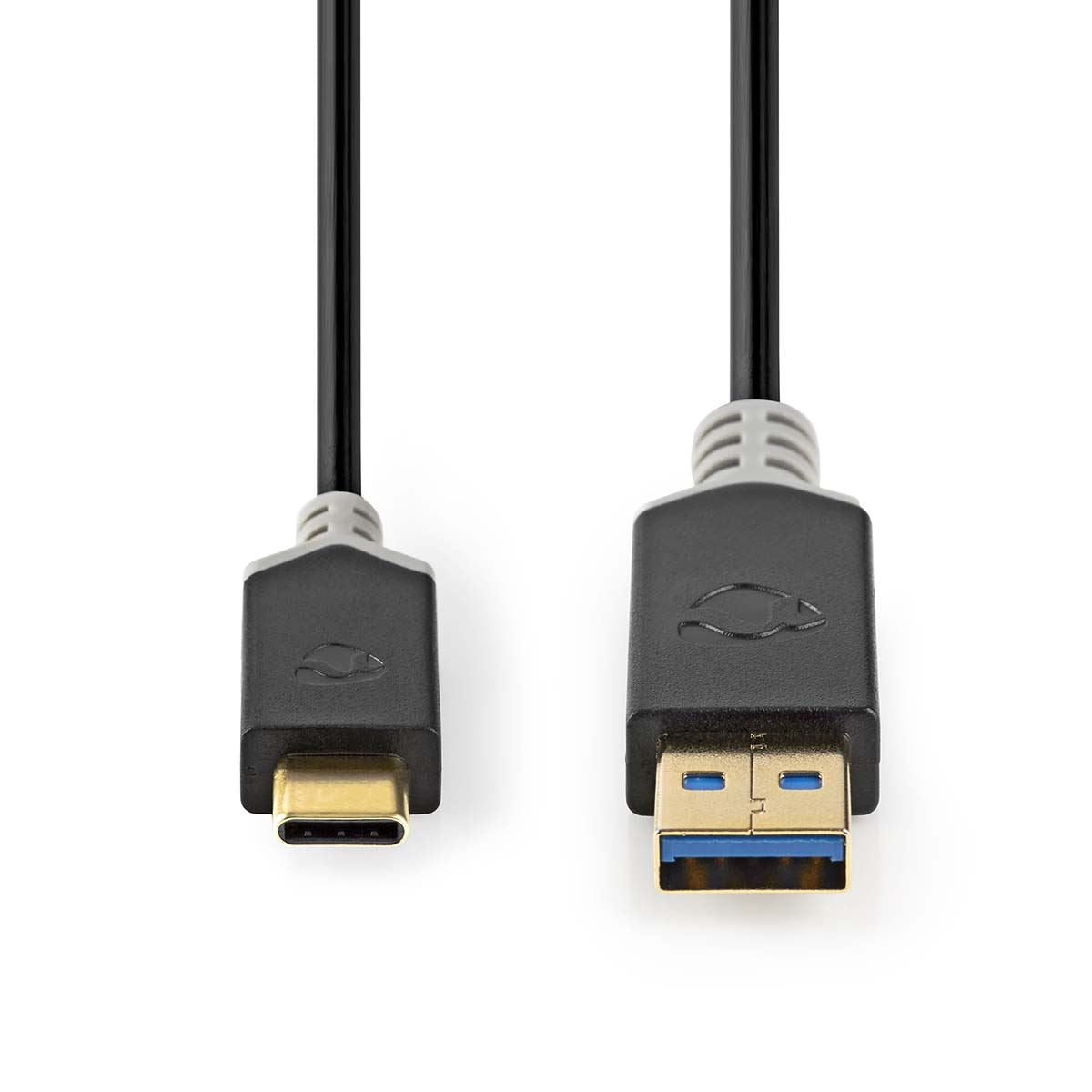 Nedis USB Cable | USB 3.2 Gen 1 | USB-A Male | USB-C™ Male | 60 W | 5 Gbps | Gold Plated | 1.00 m | Round | PVC | Anthracite | Window Box