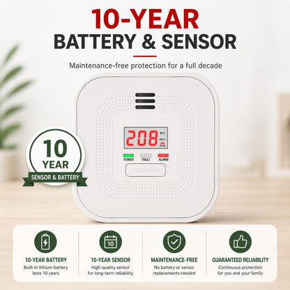 Alecto COA4010 Carbon monoxide Alarm with 10 year Sensor Runtime | LED Indication | EN50291-1:20180 | White
