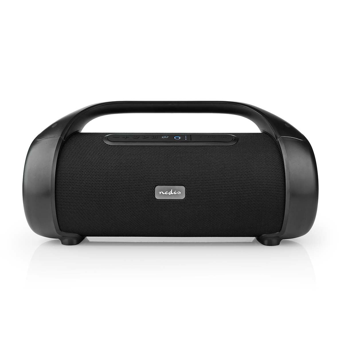 Nedis Bluetooth® Party Boombox | 9.5 hrs | 2.1 | 120 W | Media playback: AUX | IPX5 | Linkable | Carrying handle | Party lights | Black