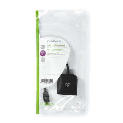 Nedis USB-C™ Adapter | USB 3.2 Gen 1 | USB-C™ Male | DVI-D 24+1-Pin Female | 1080p | 0.20 m | Round | Nickel Plated | PVC | Black | Envelope