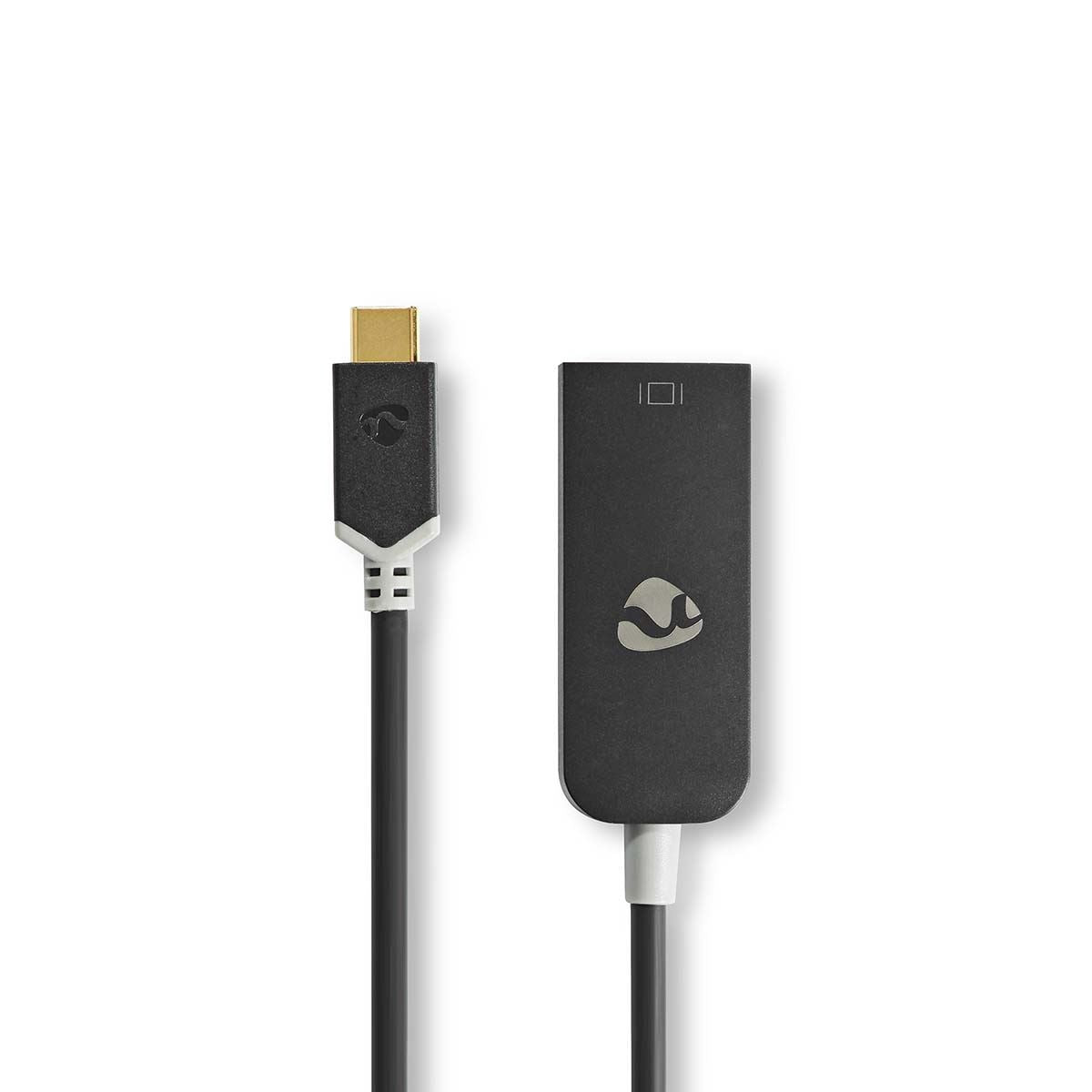Nedis USB-C™ Adapter | USB 3.2 Gen 1 | USB-C™ Male | DisplayPort Female | 8K@30Hz | 0.20 m | Round | Gold Plated | PVC | Anthracite | Window Box