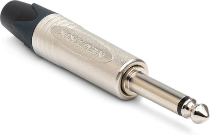 Neutrik 1/4" professional phone plug, 2 pole, nickel contacts, nickel shell