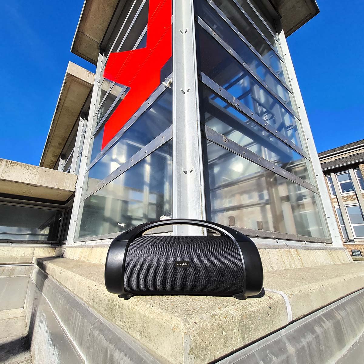Nedis Bluetooth® Party Boombox | 6 hrs | 2.0 | 50 W | Media playback: AUX / USB | IPX5 | Linkable | Carrying handle | Party lights | Black