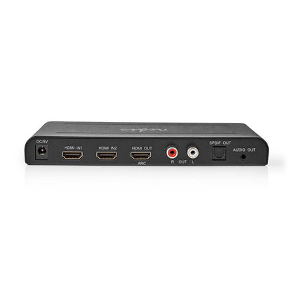 Nedis HDMI™ Extractor | 2x HDMI™ Input | TosLink Female / 1x HDMI™ Output / 2x RCA / 3.5 mm | Maximum resolution: 4K@60Hz | 18 Gbps | Metal | Anthracite | Box