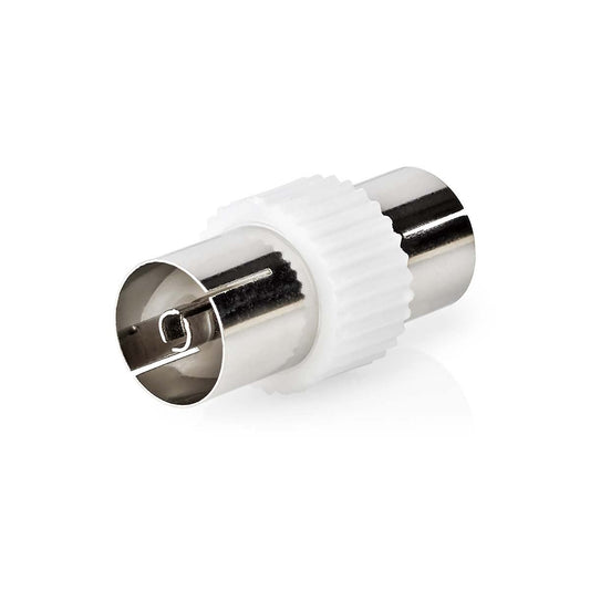 Nedis Satellite & Antenna Adapter | IEC (Coax) Female | IEC (Coax) Female | Nickel Plated | 75 Ohm | Straight | Metal / Plastic | White | 1 pcs | Envelope