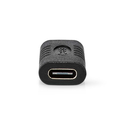 Nedis CCGB64900BK | USB-C™ Adapter | USB 3.2 Gen 2 | USB-C™ Female | USB-C™ Female | 4K@60Hz | 10 Gbps | Round | Nickel Plated | Black | Box