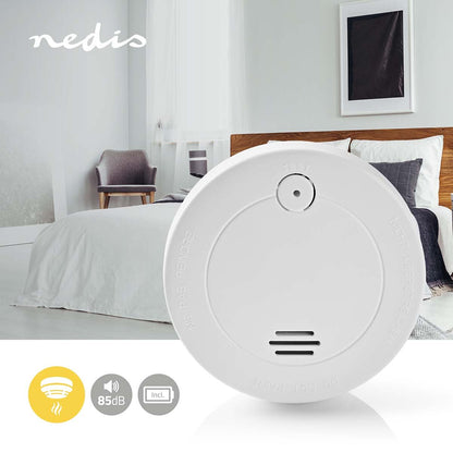 Nedis Smoke Alarm | Battery Powered | Battery life up to: 1 year | EN 14604 | With test button | 85 dB | ABS | White