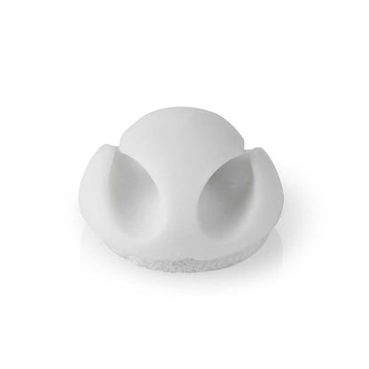 Nedis CMGC20026WT | Cable Management | Cable Clip | Click and Go | 6 pcs | Number of slots: 2 Slots | Maximum cable thickness: 5.3 mm | TPE | White
