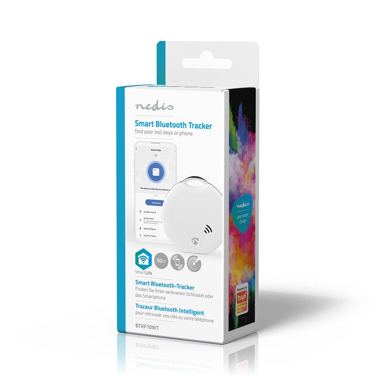 Nedis Key Finder | Battery Powered | 1x CR2032 | Batteries included | Bluetooth® version: 4.0 | Battery life up to: 1 year | White | 1 pcs