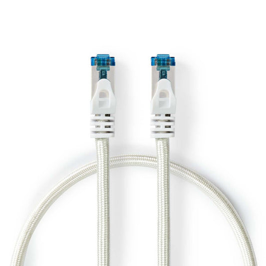 Nedis CAT6a Network Cable | S/FTP | RJ45 Male | RJ45 Male | 1.00 m | Snagless | Round | Braided / PVC | Silver | Cover Window Box