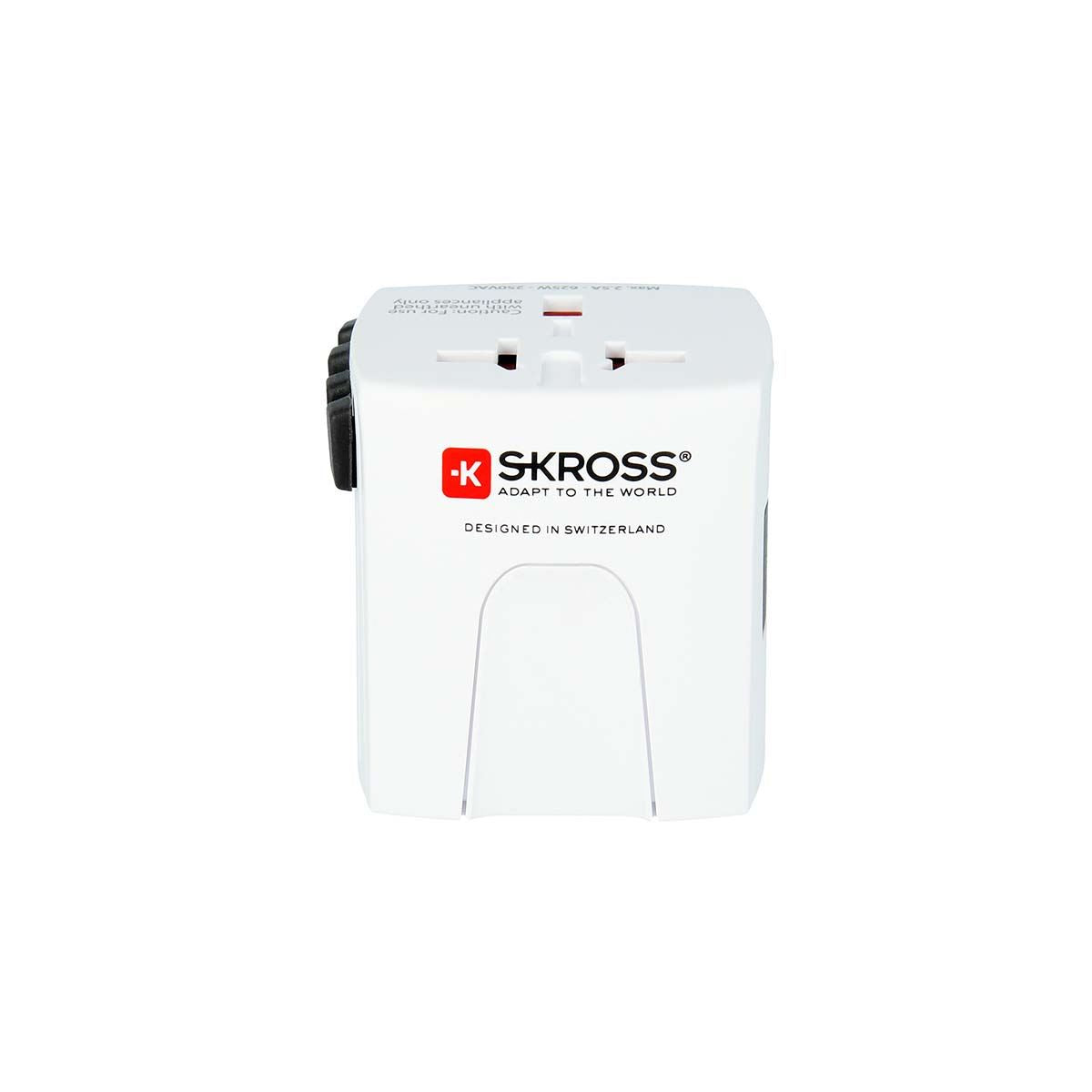 Skross SKross | MUV USB (2xA) Compact 2-pole world travel adapter with 2 integrated USB ports
