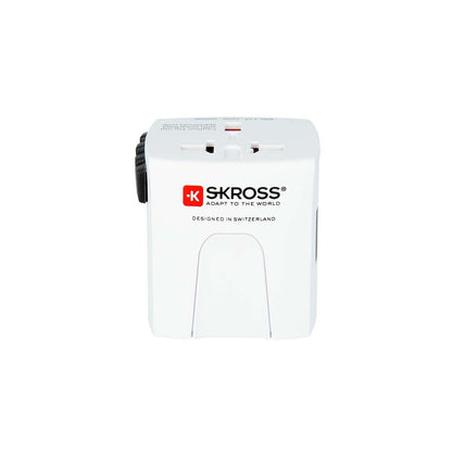 Skross SKross | MUV USB (2xA) Compact 2-pole world travel adapter with 2 integrated USB ports